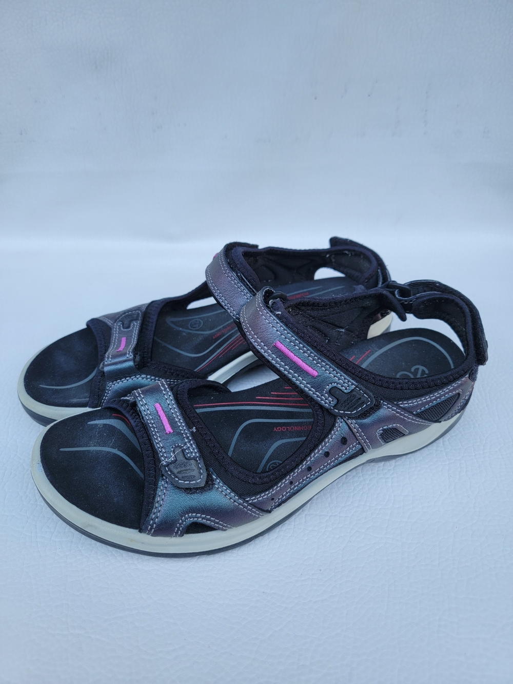 Ecco Black and Pink Women's Sport Sandals